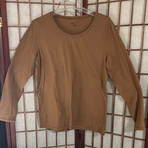No Boundaries Tan Long Sleeve Women's Top PTP 22 inches